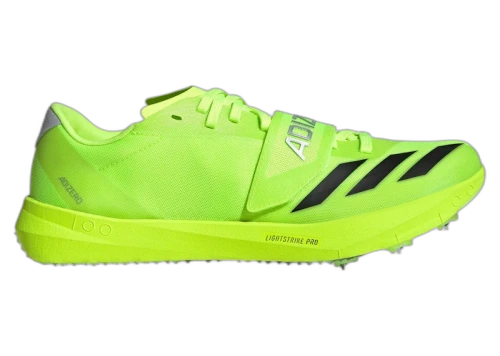 adidas Adizero TJ/PV Track and Field Lucid Lemon Core Black Silver Metallic