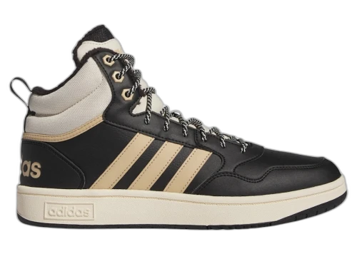 adidas Hoops 3.0 Mid Winterized Classic Fur Lining Core Black Magic Beige Wonder White