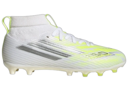 adidas F50 Sparkfusion League Mid Cut FG/AG White Iron Metallic Hi-Res Yellow (GS)
