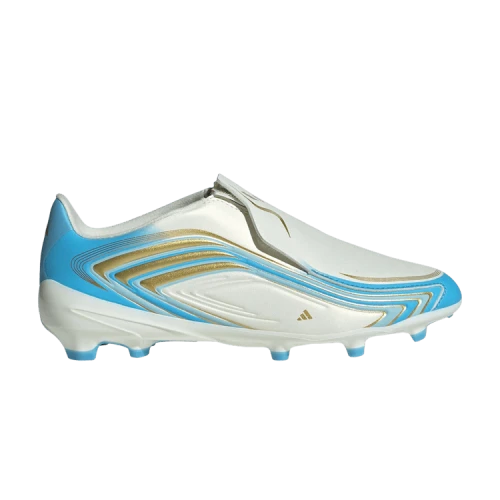 adidas F50 Messi League Laceless FG Little Kid 'Ivory Semi Blue Burst'
