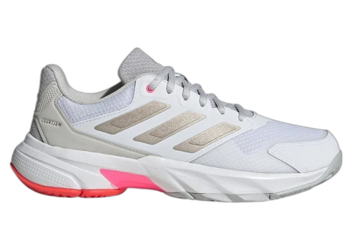 adidas Courtjam Control 3 Cloud White Iron Metallic Lucid Red (Women's)
