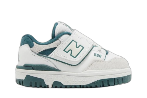 New Balance 550 Bungee Lace Top Strap Toddler 'White Vintage Teal'