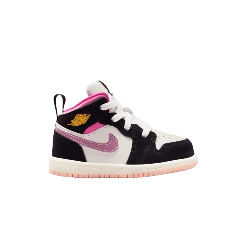 Air Jordan 1 Mid TD 'Black University Gold Pinksicle'