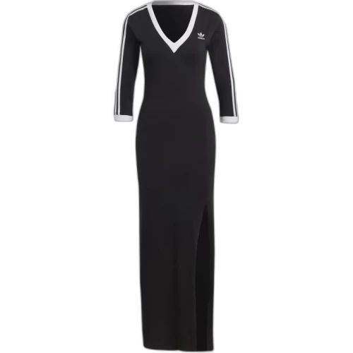 adidas Adicolor Classics 3-Stripes Maxi Dress 'Black White' (Women's)