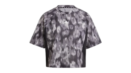 adidas Women's Train Essentials Allover Print Flower Tie-Dye T-Shirt Black