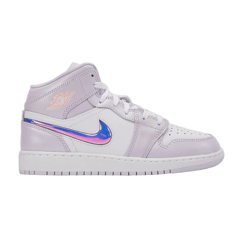 Jordan 1 Mid SE Barely Grape Iridescent Swoosh (GS)