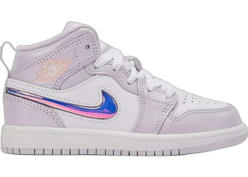 Jordan 1 Mid SE Barely Grape Iridescent Swoosh (PS)