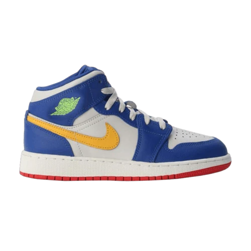 Jordan 1 Mid Racer Blue Red Gold (GS)