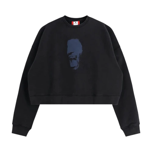 Air Jordan x IH Cropped Fleece Crew-Neck Sweatshirt 'Black'