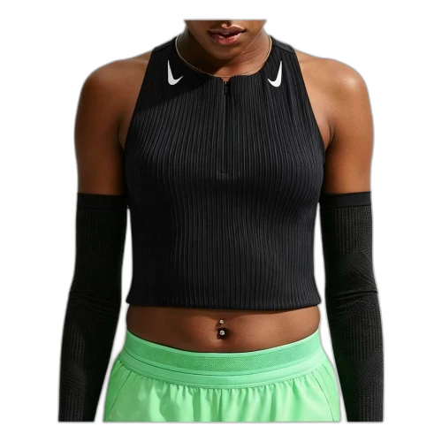 Nike x Keely Hodgkinson AeroSwift Dri-FIT ADV Cropped Tank Top 'Black White' (Women's)
