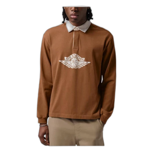 Jordan Flight Essentials Rugby T-Shirt 'Light British Tan Sail Shadow Brown'