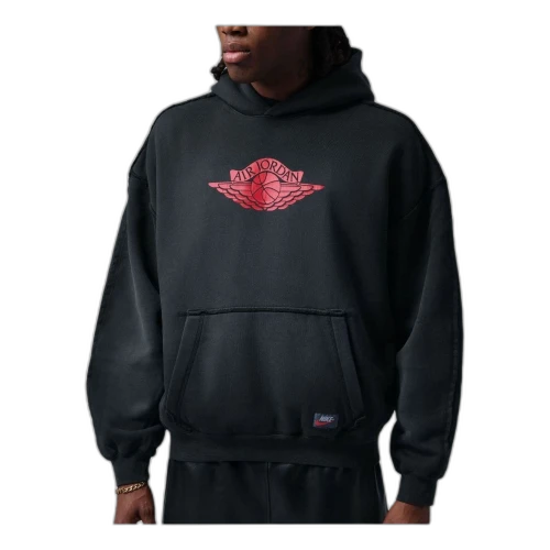 Jordan Flight Wings Fleece Hoodie 'Black University Red'
