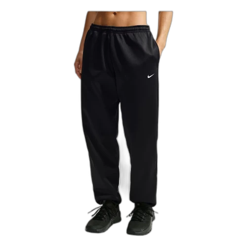 Nike Studio Fleece Sport Therma-FIT Mid-Rise Pants 'Black White' (Women's)