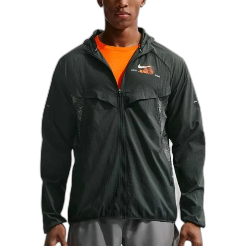 Nike Running Jackets Men's Green Hooded Non Detachable Moderate Other