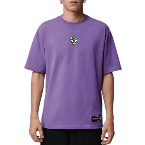 Jordan Sport Quick Dry T Shirts Men's Purple Crew Neck Moderate