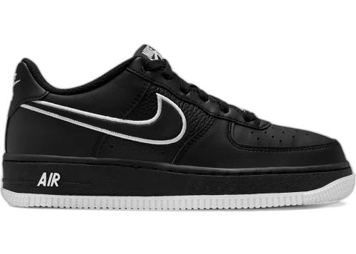 Nike Air Force 1 Low Black White Metallic Silver (GS)