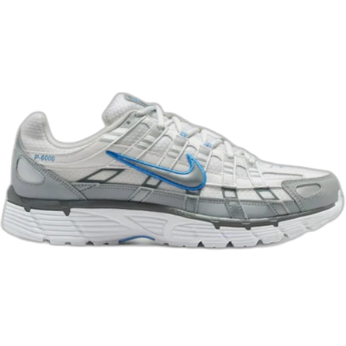 Nike P-6000 White Metallic Silver Blue
