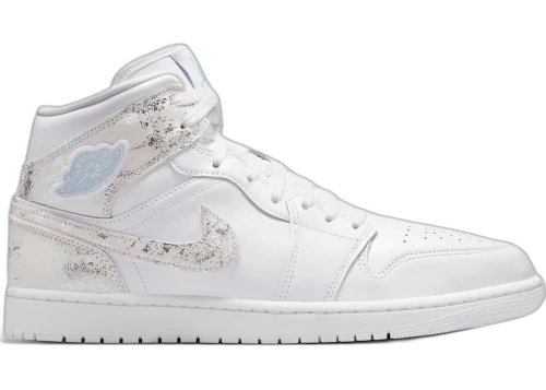 Jordan 1 Mid SE Distressed White Field Silver