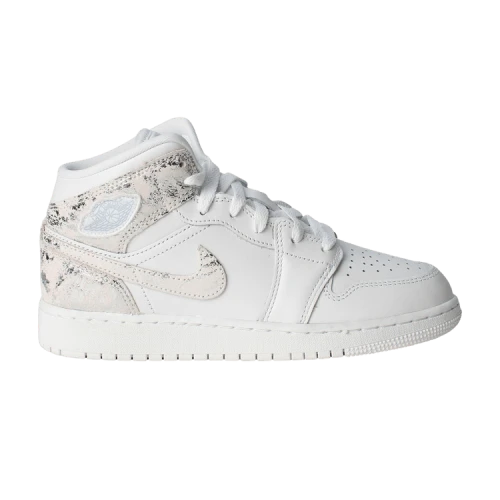 Jordan 1 Mid SE Distressed White Field Silver (GS)