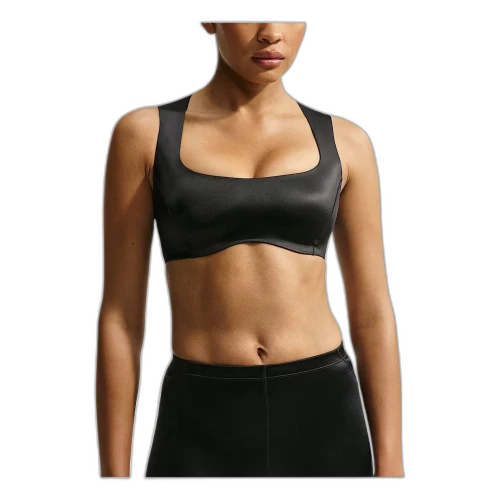 Nike SKIMS Satin Shine Open-Scoop Bra 'Obsidian' (Women's)