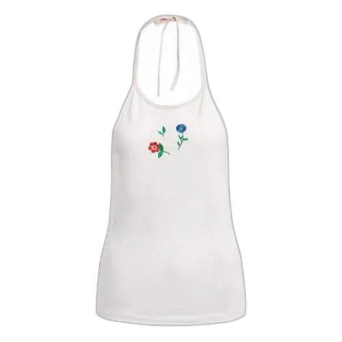 adidas Fashion Graphics Floral Halter Neck Top Asia Sizing 'White' (Women's)