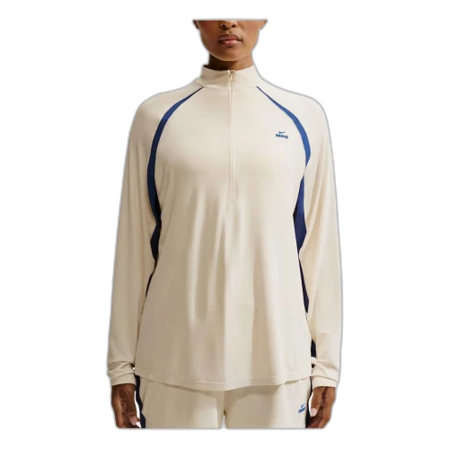 Nike SKIMS Stretch Knit 1/2-Zip T-Shirt 'Actv Ivory Cobalt' (Women's)