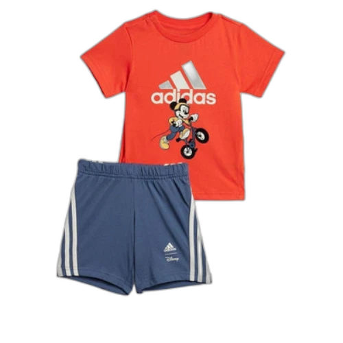 (GS) adidas x Disney Mickey Mouse Tee Set 'Orange Teal'