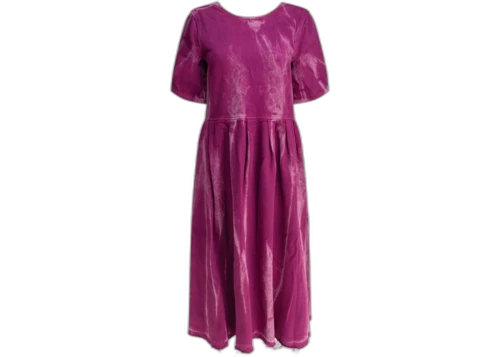 Ganni Women's Denim Midi Open Back Dress Purple