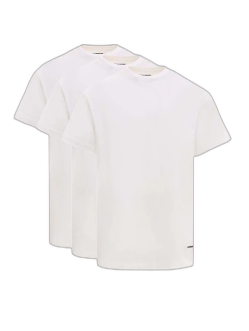 Jil Sander Man Biologic Cotton Logo Label T-Shirt Set White