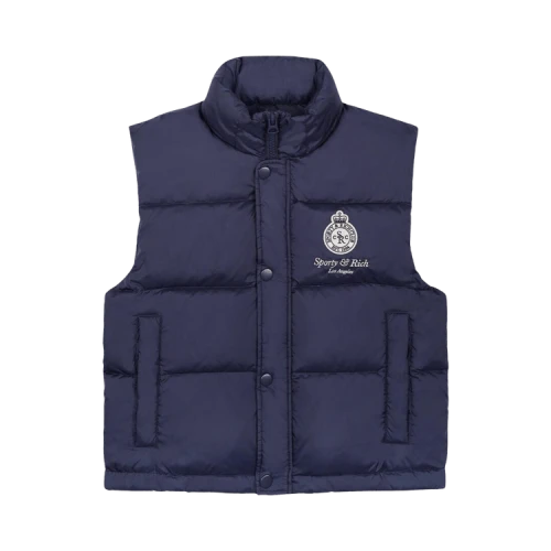 Sporty & Rich Crown LA Puffer Vest 'Navy'