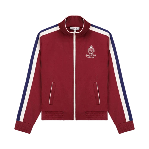 Sporty & Rich Crown Track Jacket 'Merlot'