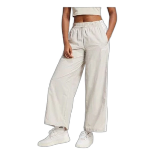 adidas Essentials 3-Stripes Lifestyle Woven Parachute Pants 'Beige White'