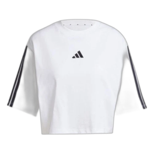 adidas Essentials 3-Stripes Cotton Loose T-Shirt 'White Black' (Women's)
