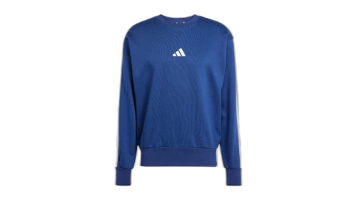 adidas Essentials 3-Stripes Fleece Sweatshirt Dark Blue White