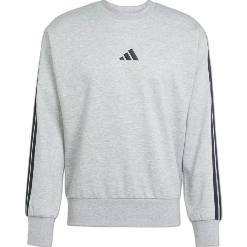 adidas Essentials 3-Stripes Fleece Sweatshirt Medium Grey Heather