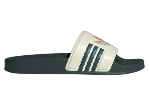 adidas Adilette Slides Cream White Mineral Green Warm Sandstone
