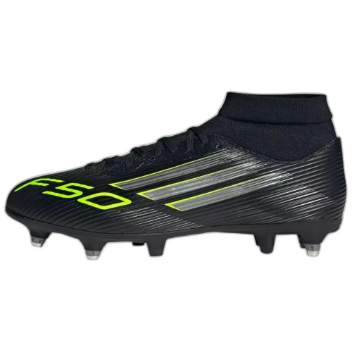 adidas F50 League Mid SG Core Black Iron Metallic Lucid Lemon
