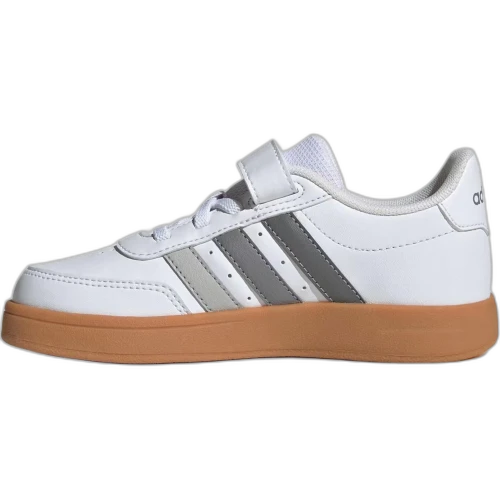 Adidas BREAKNET 2.0 Slip Resistant Abrasion Resistant Low top Kids' Skateboarding Shoes White/Gray/Resin Yellow Kids'