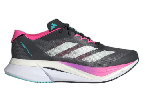 adidas Adizero Boston 12 Grey Five Crystal Jade Lucid Pink (Women's)