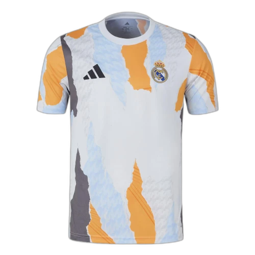 adidas Real Madrid 24/25 Pre-Match Jersey White Crew Orange Charcoal Glow Blue