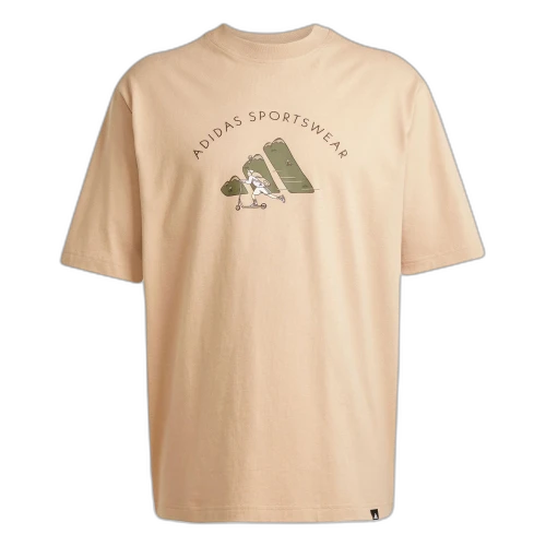 adidas Codes Doodle Scooter Graphic Tee Warm Sandstone