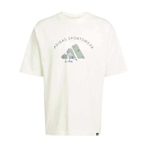 adidas Codes Doodle Scooter Graphic Tee Off White