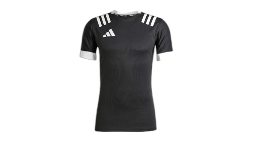 adidas 3-Stripes Fitted Jersey Black White