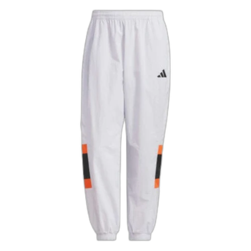 adidas Wording Pack Loose Fit Mesh-Lined Woven Elastic Hem Pants 'White'