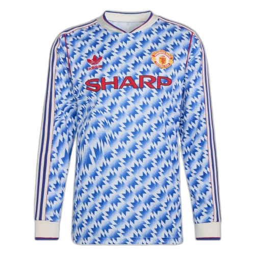 adidas Manchester United Away Long Sleeve Jersey 90 Asia Sizig 'Blue'