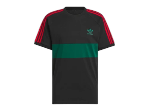 adidas 3-Stripes Panel Tee Black/Collegiate Green