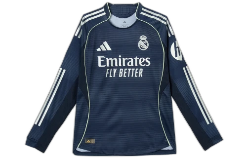 adidas Real Madrid 25/26 Long Sleeve Away Authentic Jersey 'Legend Ink'