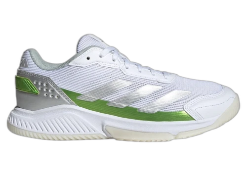 adidas Courtquick Padel Cloud White Silver Metallic Lucid Lemon (Women's)