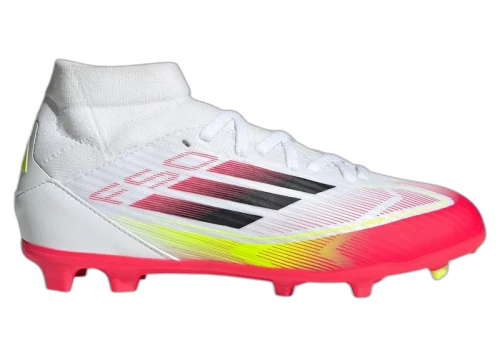 adidas F50 League FG/MG Cloud White Core Black Solar Yellow (Kids)