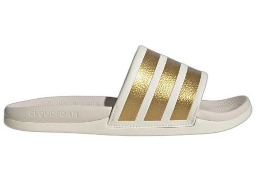 adidas Adilette Comfort 2.0 Slides Off White Gold Metallic (Women's)